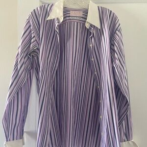 Thomas Pink Striped Button Down Dress Shirt